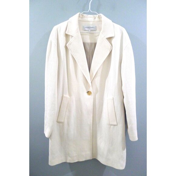 Gerard Darel Single Button Ribbed Coat - Cream 1/S - Picture 1 of 6